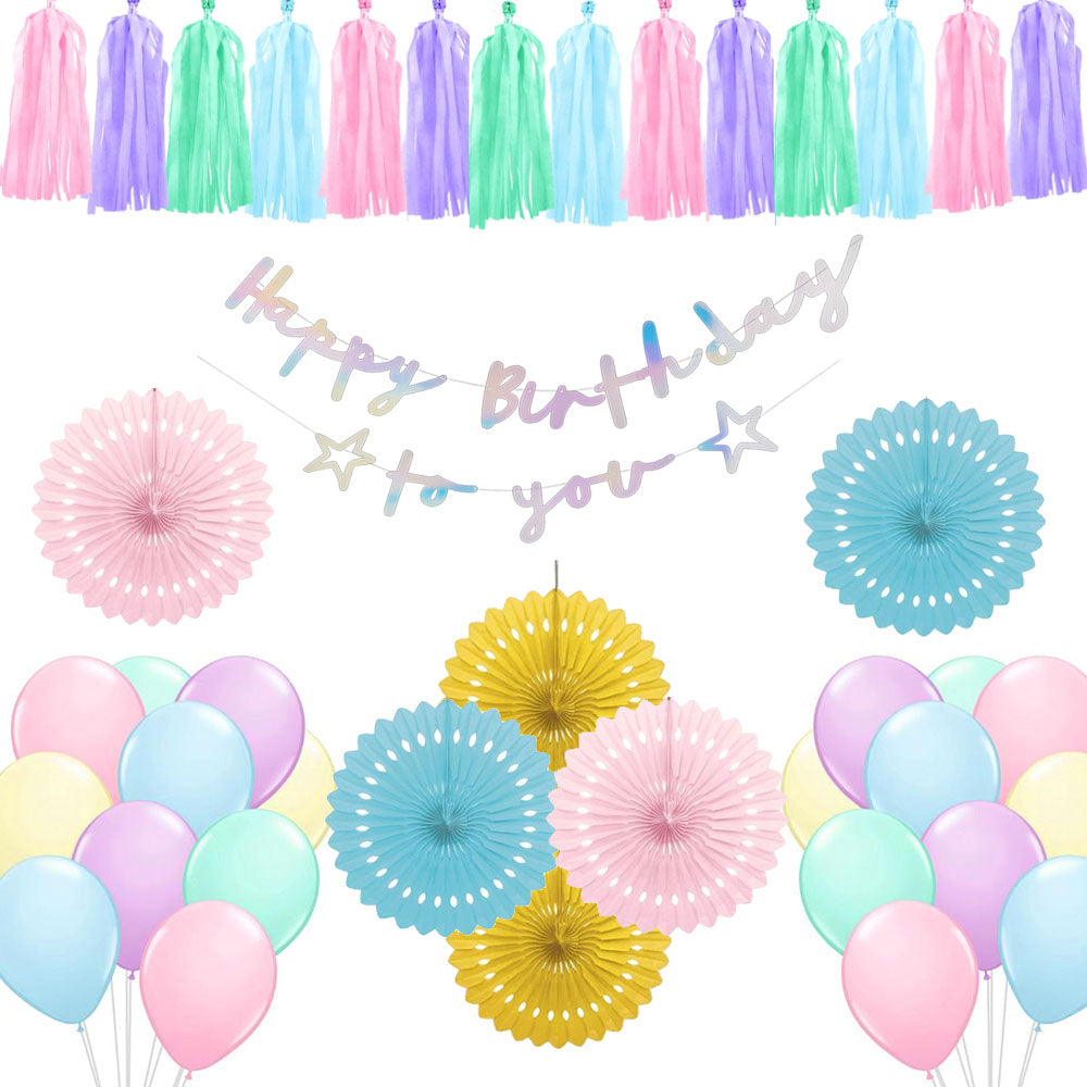 Pastel Colour Birthday Decoration Pack