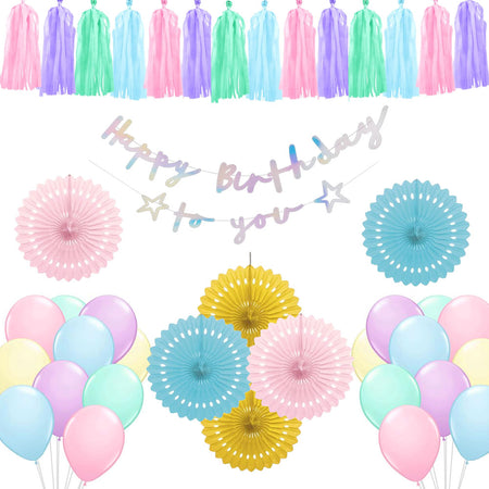 Pastel Colour Birthday Decoration Pack