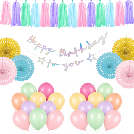 Pastel Colour Birthday Decoration Pack