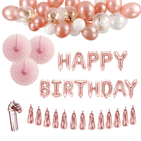 Rose Gold Birthday Deluxe Decoration Pack