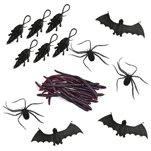 Rubber Creepy Crawly Props - Pack of 36
