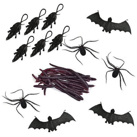 Rubber Creepy Crawly Props - Pack of 36