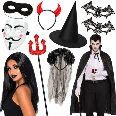Halloween Fancy Dress & Photo Booth Accessories Pack