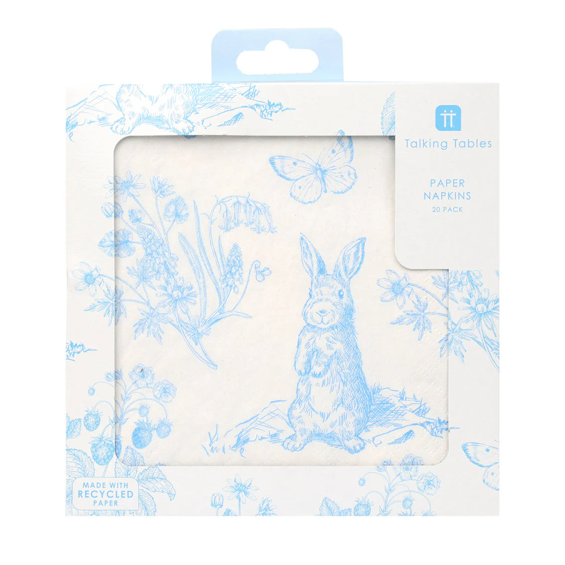 Playful Pierre Blue & White Paper Napkins - Pack of 20