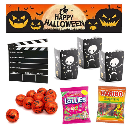 Halloween Movie Night Kit With Decorations and Sweets