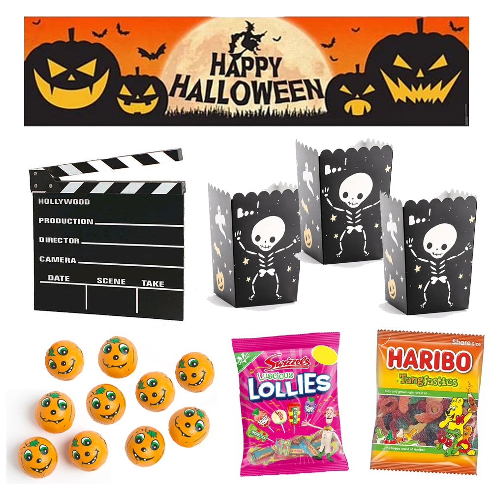 Halloween Movie Night Kit With Decorations and Sweets