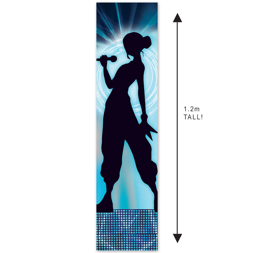 Pop Hunters Silhouette Portrait Blue Teal Banner - 30cm x 120cm