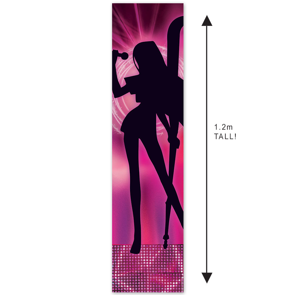 Pop Hunters Silhouette Portrait Pink Banner - 30cm x 120cm