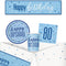 80th Birthday Blue Glitz Tableware Pack for 8 with FREE Banner!