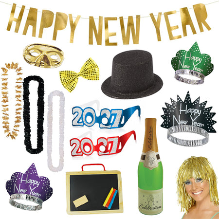 New Year's Eve 2027 Fancy Dress Photo Booth Party Pack