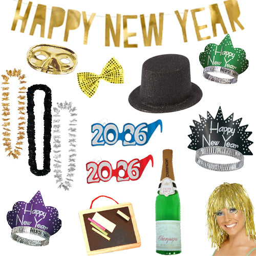 New Year's Eve 2026 Fancy Dress Photo Booth Party Pack