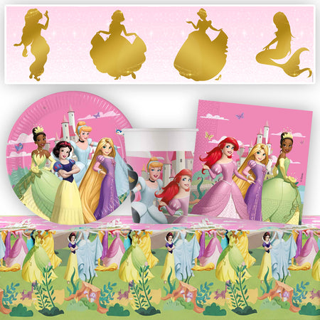 Disney Princess Tableware Pack For 8 With FREE Banner