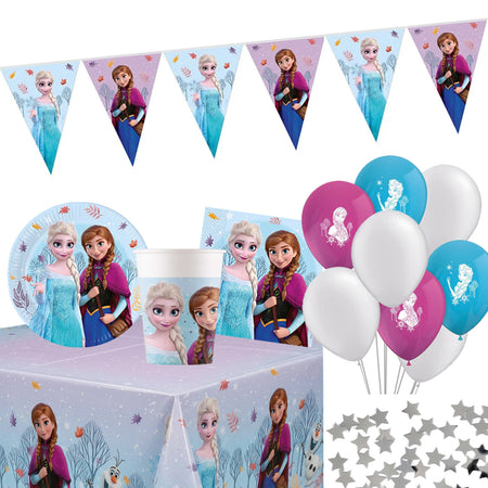 Deluxe Disney Frozen Tableware and Party Decoration Pack for 8