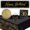 Gold Celebration 30th Birthday Tableware Party Pack - For 8 People with FREE Banner!