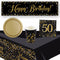 Gold Celebration 50th Birthday Tableware Party Pack for 8 with FREE Banner!