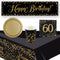 Gold Celebration 60th Birthday Tableware Party Pack - For 8 People with FREE Banner!