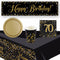Gold Celebration 70th Birthday Tableware Party Pack - For 8 People with FREE Banner!
