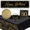 Gold Celebration 80th Birthday Tableware Party Pack - For 8 People with FREE Banner!