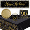 Gold Celebration 90th Birthday Tableware Party Pack for 8 with FREE Banner!