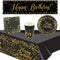 Gold Celebration Happy Birthday Tableware Party Pack - For 8 People with FREE Banner!