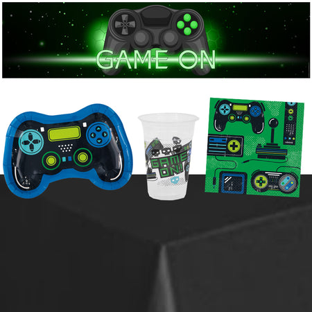 Gamer Tableware Party Pack for 8 with FREE Banner!