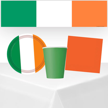 Ireland Flag Irish Tableware Pack for 8 with FREE Banner!
