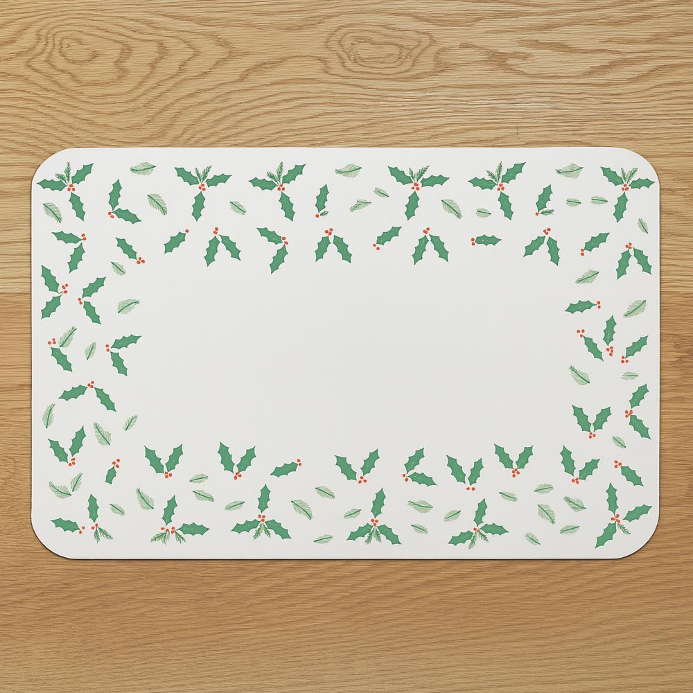 Christmas Holly & Berry Paper Placemats - Pack of 200