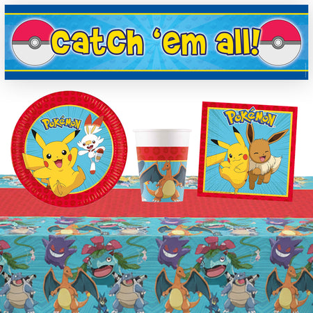 Pokémon Tableware Pack for 8 with FREE Banner!