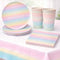 Pastel Rainbow Tableware Pack for 8 - with FREE Banner!