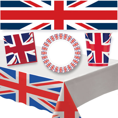 Union Jack Tableware Pack for 8 - With FREE Banner!