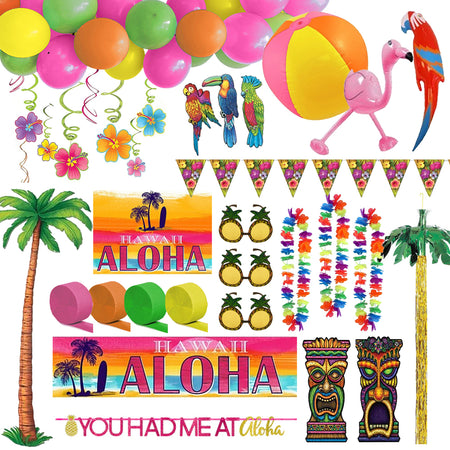 Large Tropical Beach Decoration and Novelty Pack