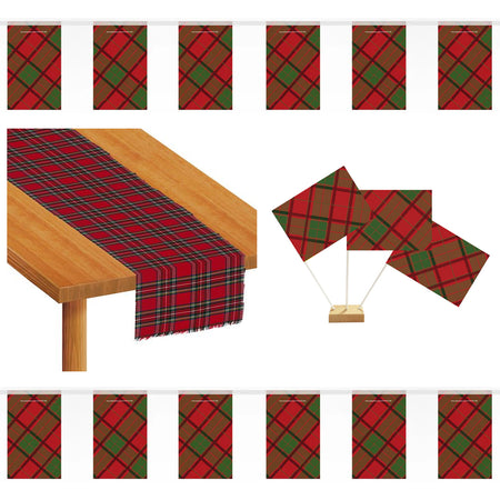 Red Tartan Decoration Pack