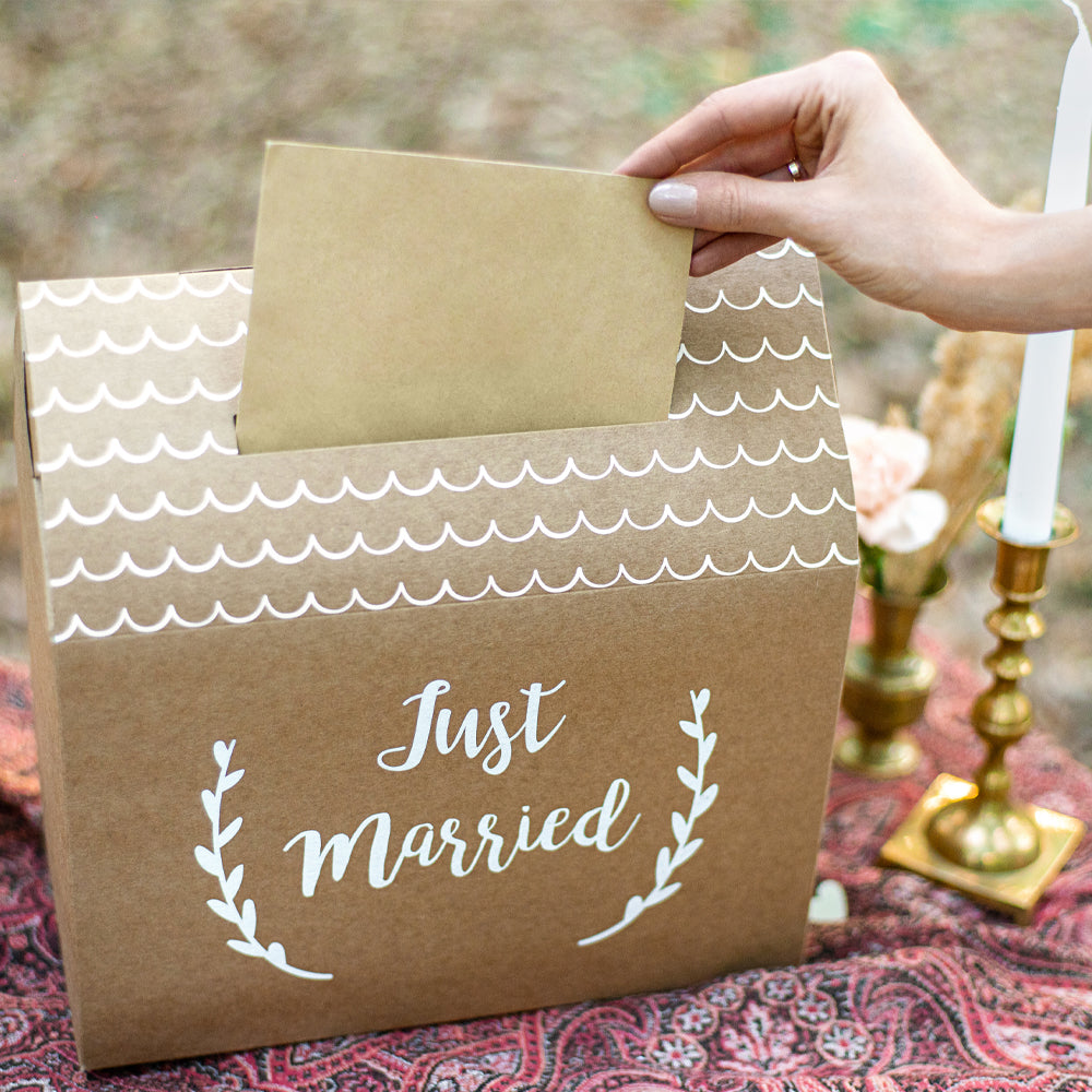 Rustic Wedding Card Post Box 30cm | Kraft Card Box | Party Packs