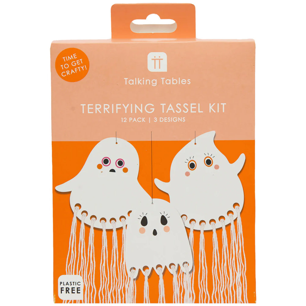 Halloween Paper Ghost Tassel Craft Kit - Pack of 12