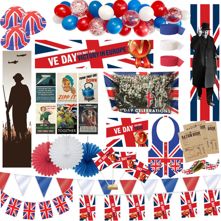 VE Day Large Decoration and Novelty Party Pack