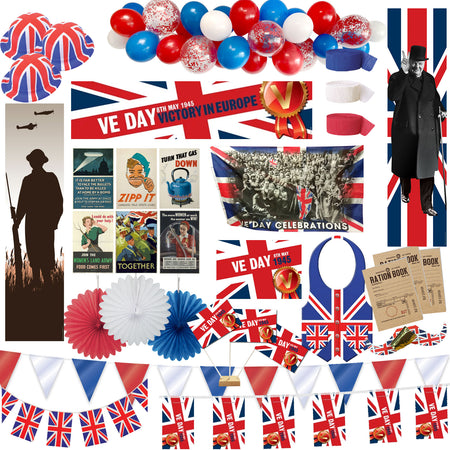 VE Day Large Decoration and Novelty Party Pack