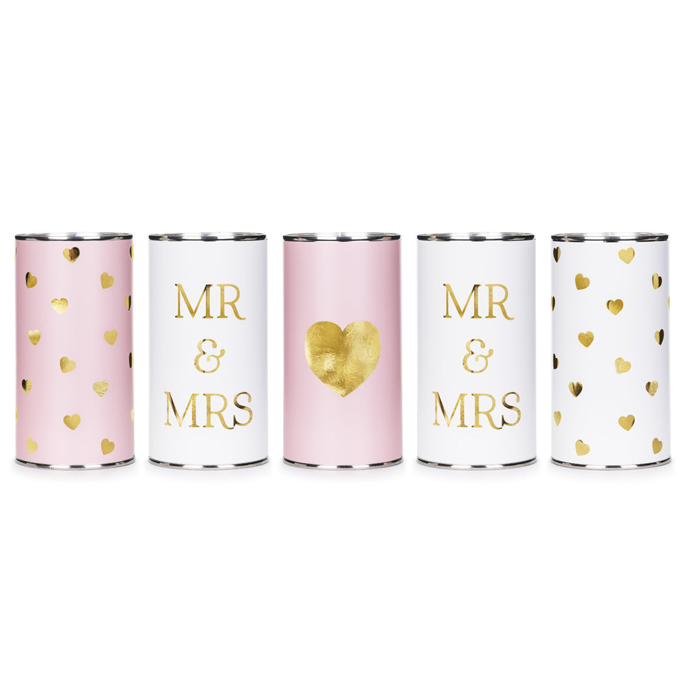 Mr & Mrs Wedding Car Cans - 14cm x 7cm - Pack of 5