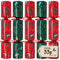 100 x Christmas Crackers Eco-Friendly Festive Berries Red & Green - 10