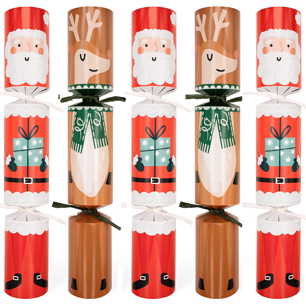 Kids Crackers 11 Plastic Free - Box of 100 Santa & Reindeer Christmas Design