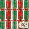 100 x Christmas Crackers Eco-Friendly Holly Swirls Red & Green - 10