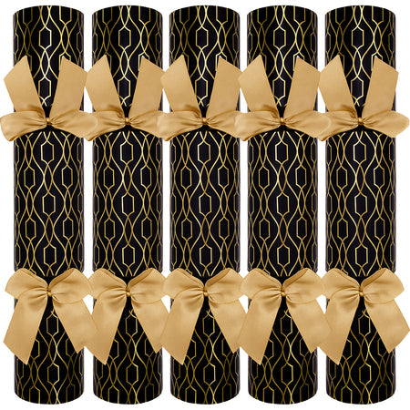 108 x Christmas Crackers Black & Gold Luxury Eco-Friendly - 13