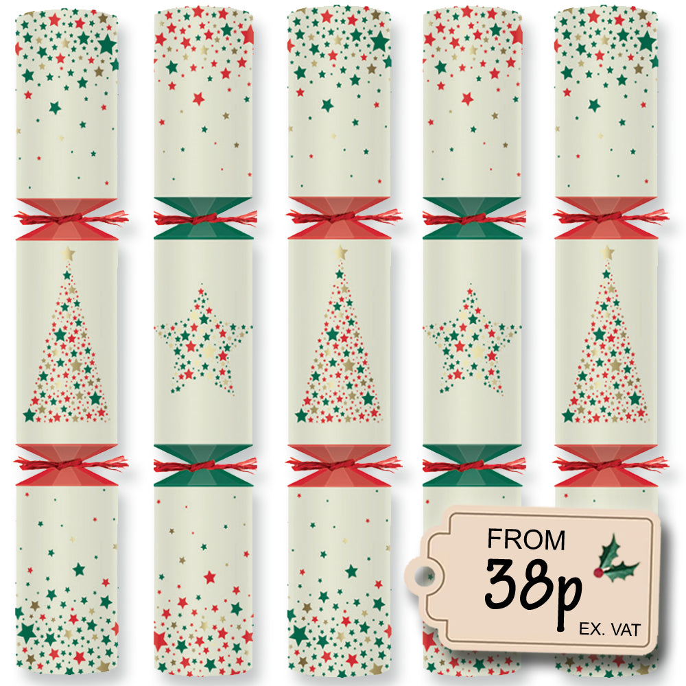 Starfall Design Christmas Table Crackers - Plastic Free - Box of 100