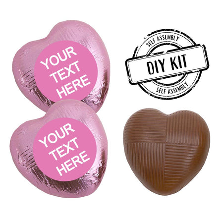 Personalised Heart Chocolates Kit - Pale Pink - Pack of 24