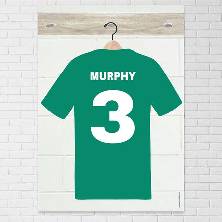 Personalised Ireland Sports Shirt Poster - A3