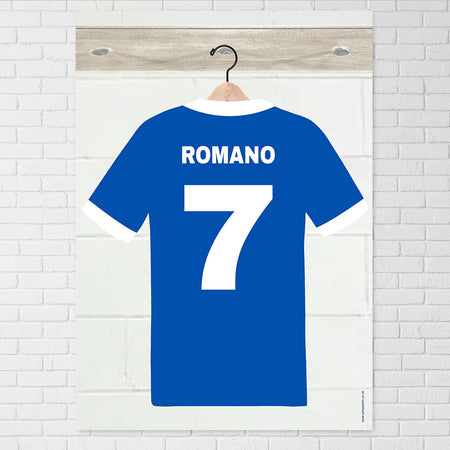 Personalised Italy Sports Shirt Poster - A3