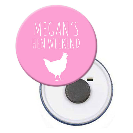 Personalised Magnet - Light Pink Hen - 58mm