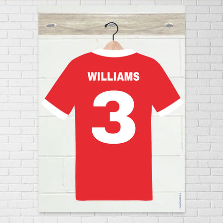 Personalised Wales Sports Shirt Poster - A3