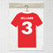Personalised Wales Sports Shirt Poster - A3