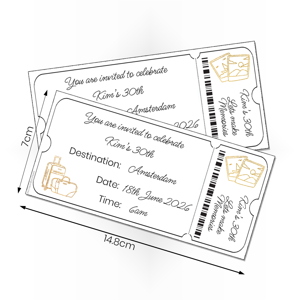 Personalised Birthday Travel Ticket - Pack Of 12
