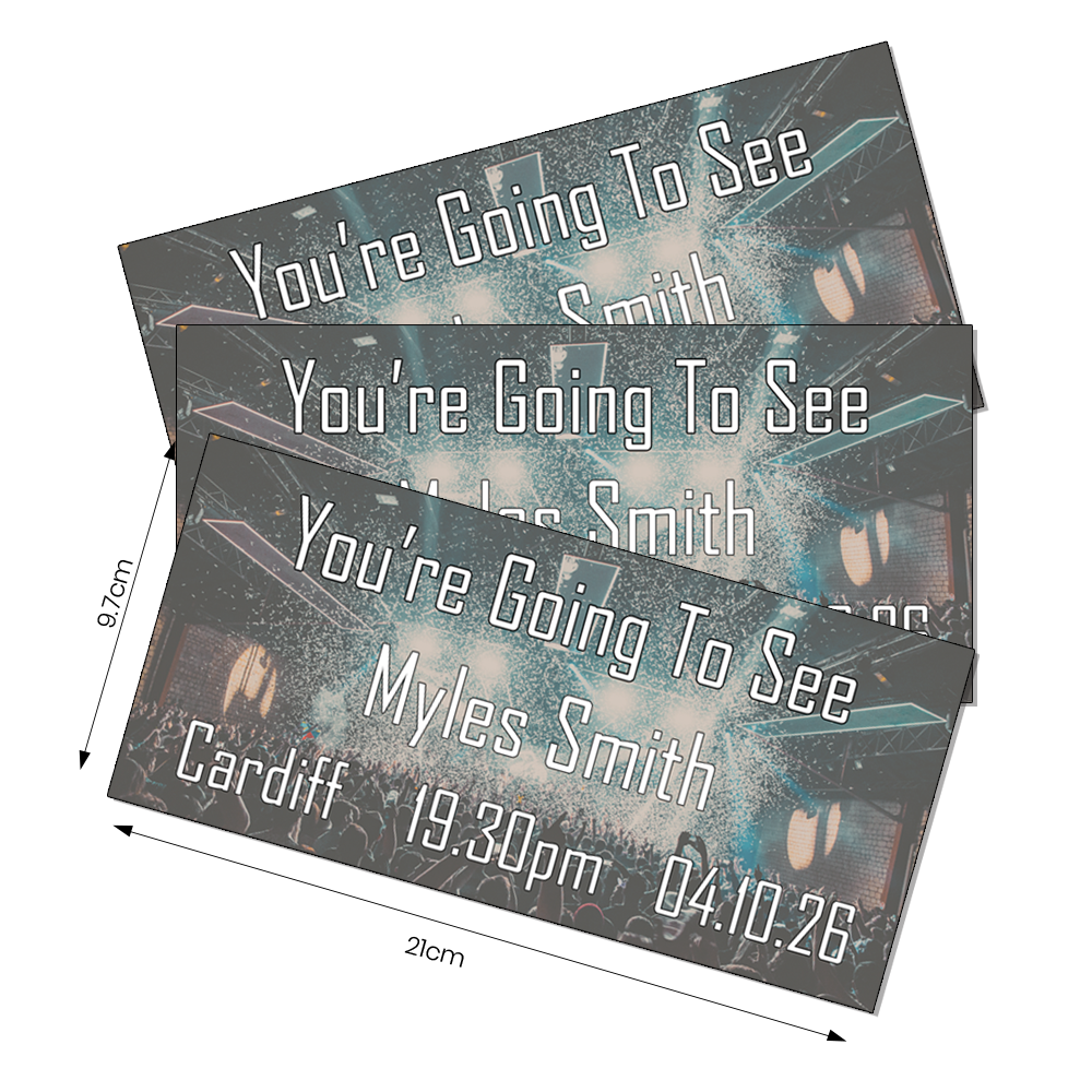 Personalised Music Ticket - Pack Of 3